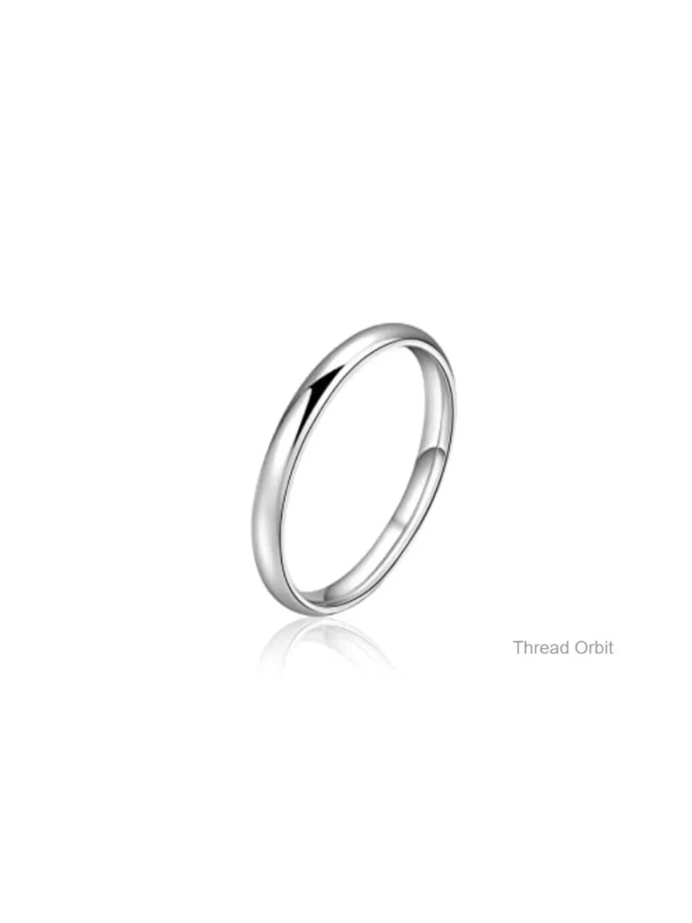 2mm Simple Dome Plain Band Ring High Polish Sterling Silver Stacking Ring